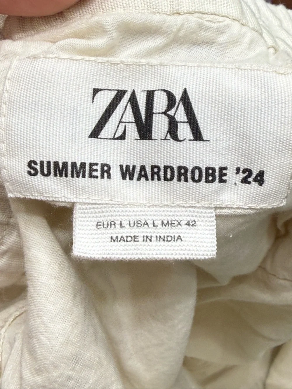 {L} Zara Summer Wardrobe ‘24 Cream Embroidered Floral Lounge Pants